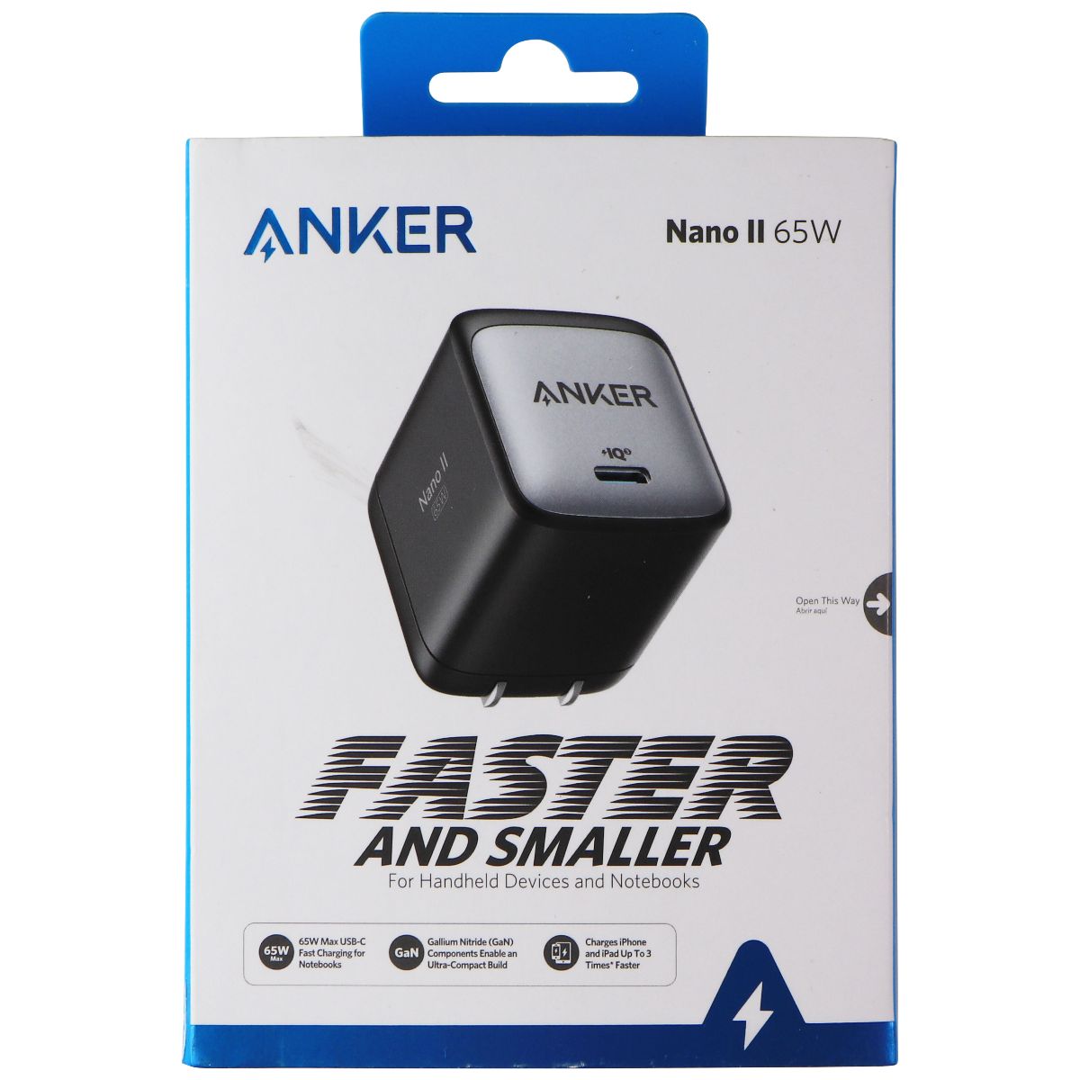 Anker Nano II (65W) USB-C (Single Port) 715 Charger - Black (A2663) Cell Phone - Cables & Adapters Anker    - Simple Cell Bulk Wholesale Pricing - USA Seller