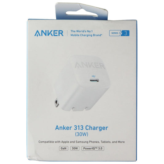 Anker 313 Charger (30W) USB-C Series 3 Wall Adapter - White Cell Phone - Chargers & Cradles Anker    - Simple Cell Bulk Wholesale Pricing - USA Seller