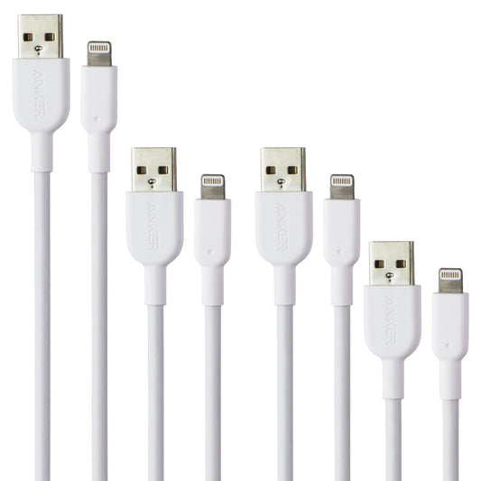 Anker PowerLine II Series USB-A to 8-Pin Lightning Cables - White (4 Pack) Cell Phone - Cables & Adapters Anker    - Simple Cell Bulk Wholesale Pricing - USA Seller