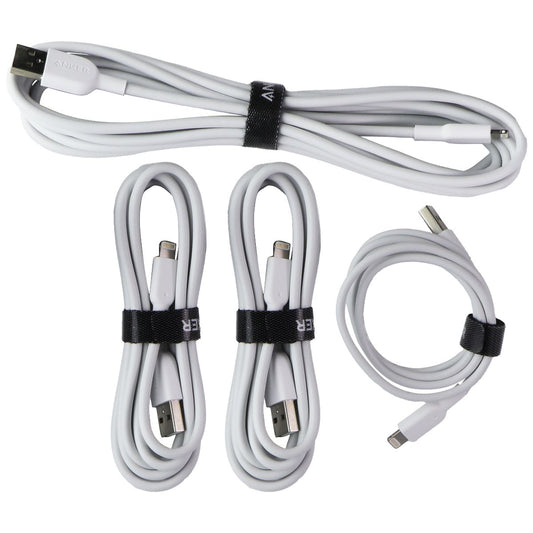 Anker PowerLine II Series USB-A to 8-Pin Lightning Cables - White (4 Pack) Cell Phone - Cables & Adapters Anker    - Simple Cell Bulk Wholesale Pricing - USA Seller