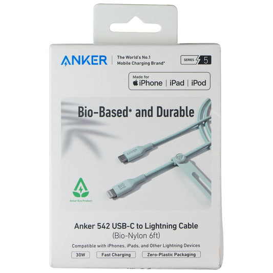 Anker 542 USB-C to 8-Pin Lightning Cable (Bio-Nylon 6ft) - Green Cell Phone - Cables & Adapters Anker    - Simple Cell Bulk Wholesale Pricing - USA Seller