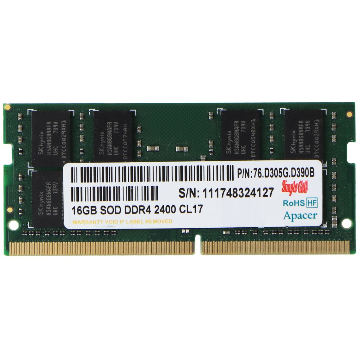 Simple Ddr4 Ram Apacer DDR4 (16GB) 2400 PC RAM Memory 76.D305G.D390B – Simple Cell Bulk