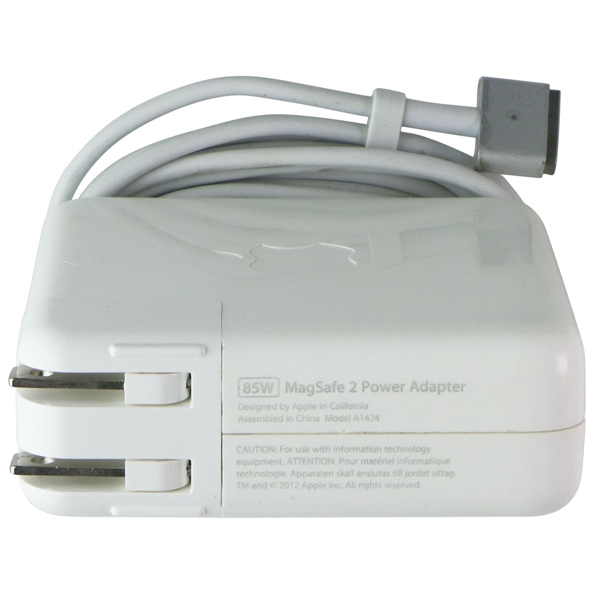 Apple 85W MagSafe 2 Power Adapter with 3-Prong Cable and Folding Plug (A1424) Computer Accessories - Laptop Power Adapters/Chargers Apple - Simple Cell Bulk Wholesale Pricing - USA Seller