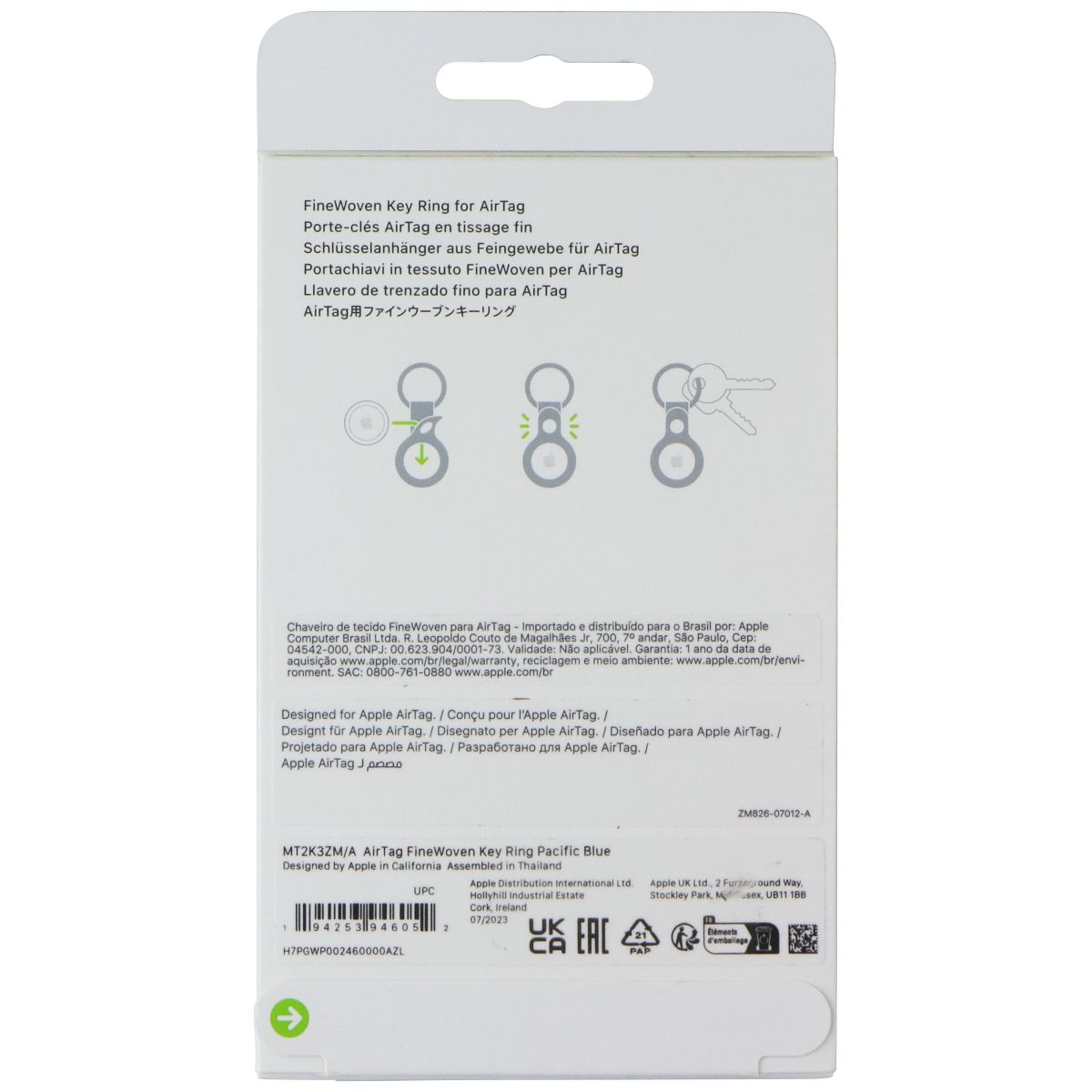 Apple AirTag FineWoven Key Ring - Baltic Blue (MT2K3ZM/A) Cell Phone - Replacement Parts & Tools Apple - Simple Cell Bulk Wholesale Pricing - USA Seller