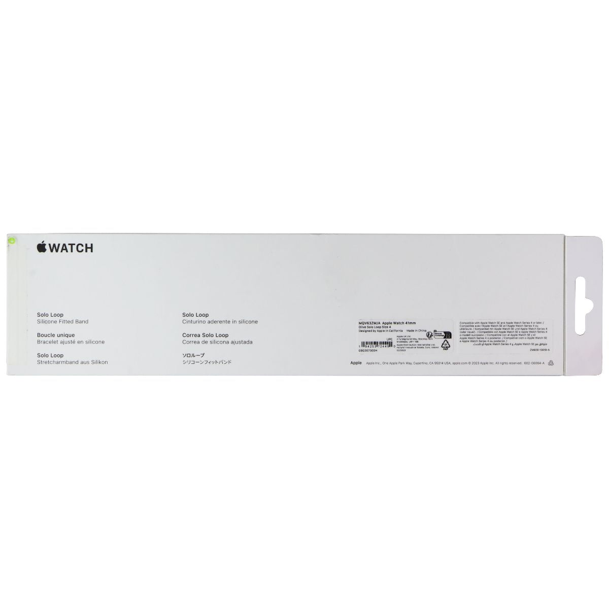 Apple 41mm Solo Loop for Apple Watch 42/41/40mm - Olive / Size 4 Smart Watch Accessories - Watch Bands Apple - Simple Cell Bulk Wholesale Pricing - USA Seller