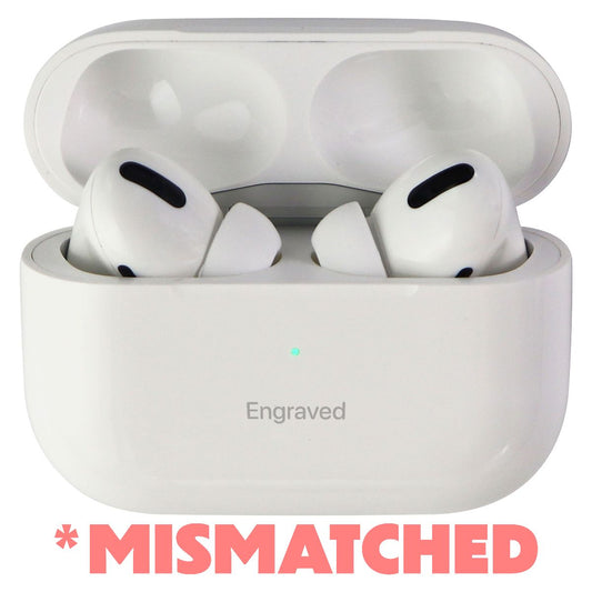 Apple AirPods Pro with MagSafe Charging Case - White // MISMATCH + ENGRAVED* Portable Audio - Headphones Apple - Simple Cell Bulk Wholesale Pricing - USA Seller