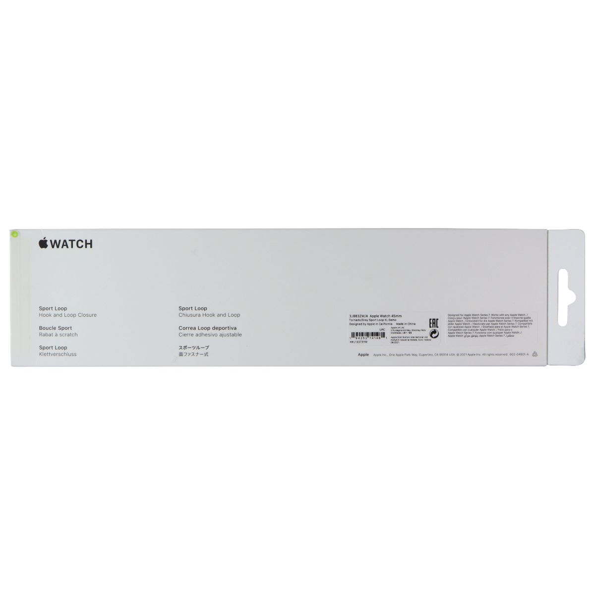 Apple 45mm Sport Loop for Apple Watch 45/44/42mm - Tornado/Gray - XL Smart Watch Accessories - Watch Bands Apple - Simple Cell Bulk Wholesale Pricing - USA Seller