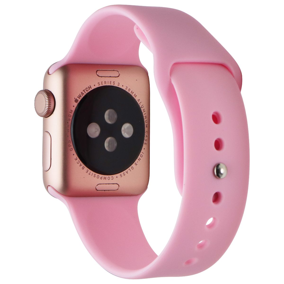 Apple Watch Series 3 (A1858) GPS Only - 38mm Gold Aluminum / Pink Sport Band Smart Watches Apple - Simple Cell Bulk Wholesale Pricing - USA Seller