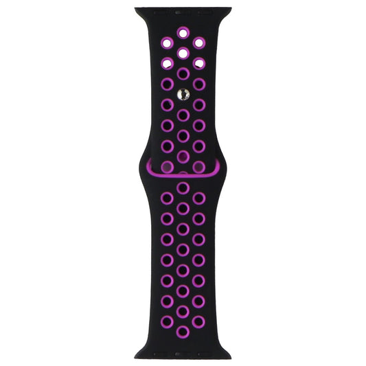 Silicone Sport Band for Apple Watch (38/40/41mm) Cases - Black/Purple Smart Watch Accessories - Watch Bands Apple - Simple Cell Bulk Wholesale Pricing - USA Seller