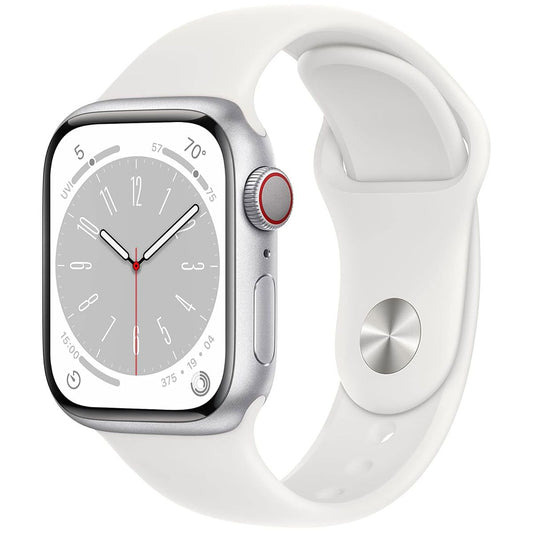 Apple Watch Series 8 (41mm) (A2772) GPS + LTE Silver AL/White Sport Band  S/M