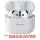Apple AirPods (4th Gen) 2024 Wireless Earbuds and Charging Case - White ENGRAVED Portable Audio - Headphones Apple - Simple Cell Bulk Wholesale Pricing - USA Seller