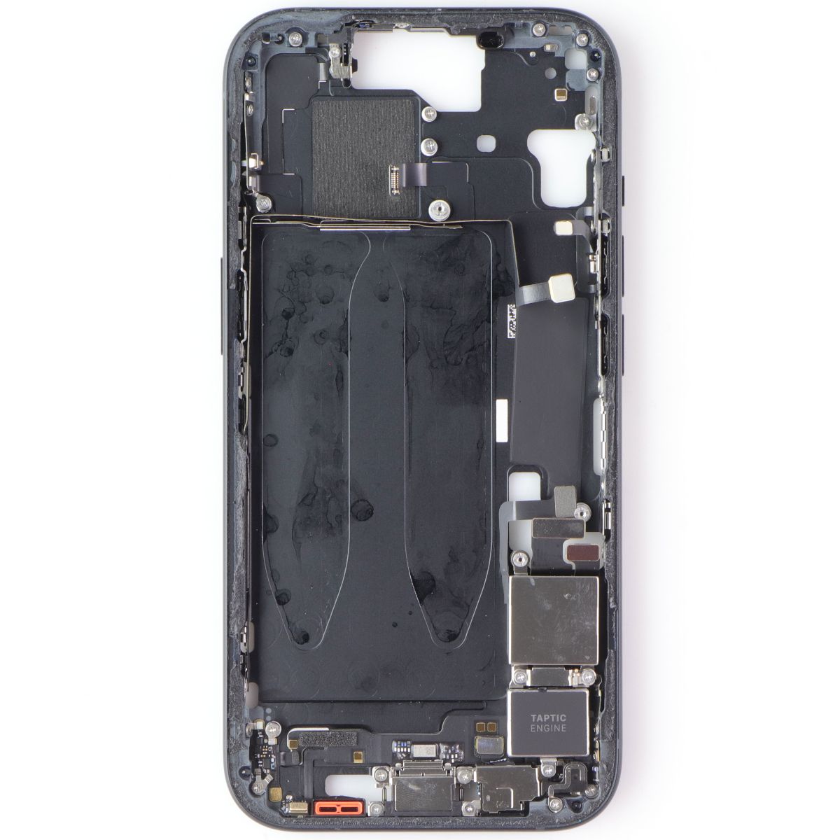 Repair Part - OEM Pull Housing Frame w/Small Parts from Apple iPhone 15 - Black Cell Phone - Replacement Parts & Tools Apple - Simple Cell Bulk Wholesale Pricing - USA Seller