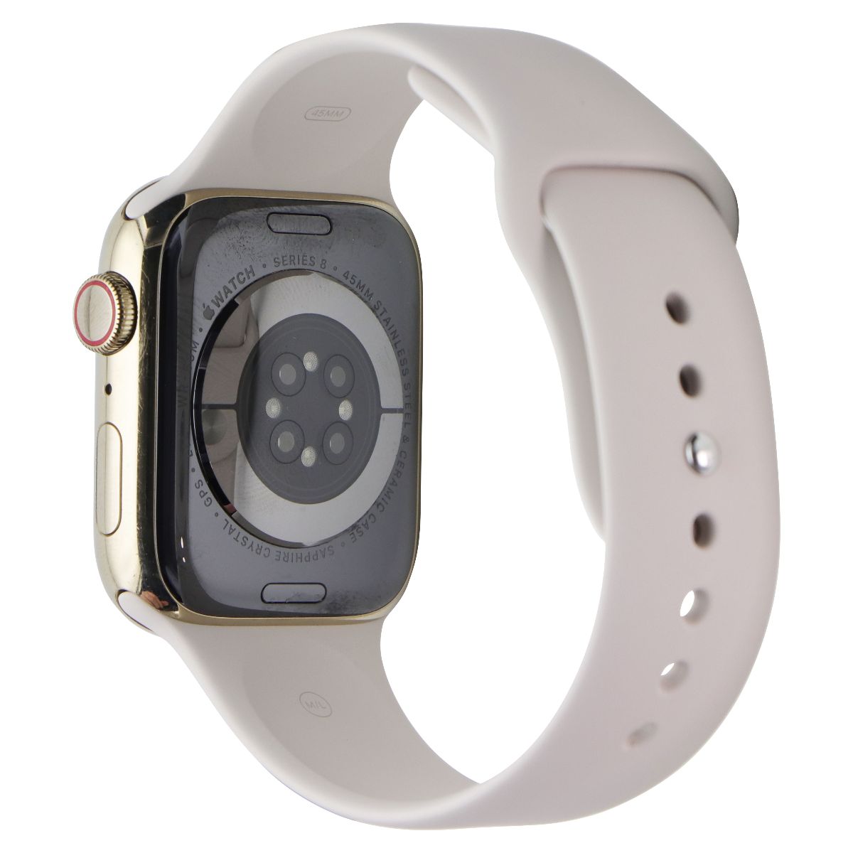 Apple Watch Series 8 (45mm) A2774 GPS + LTE - Gold SS/Starlight Sport Band Smart Watches Apple - Simple Cell Bulk Wholesale Pricing - USA Seller