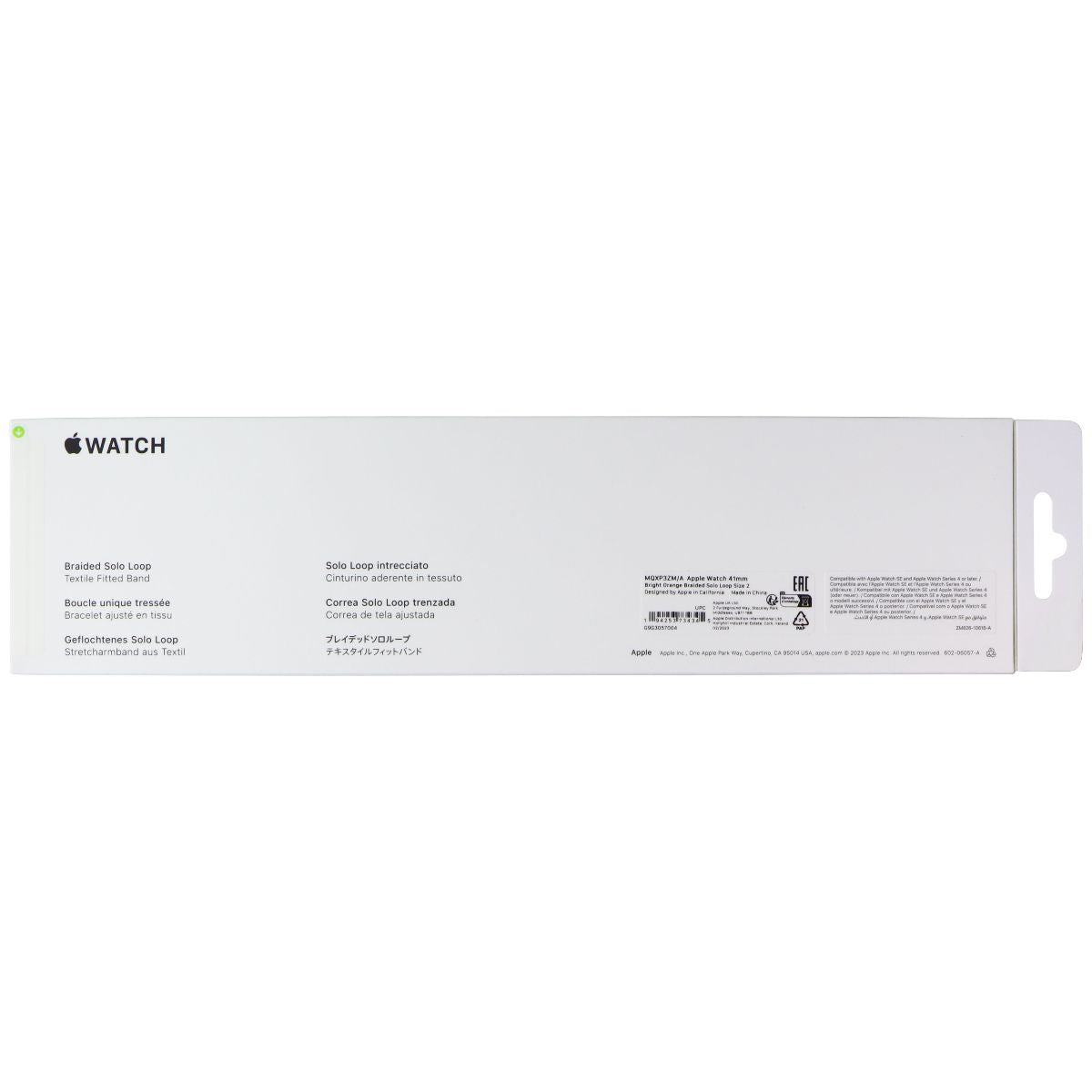 Apple 41mm Braided Solo Loop for Apple Watch 42/41/40mm - Bright Orange / Size 2 Smart Watch Accessories - Watch Bands Apple - Simple Cell Bulk Wholesale Pricing - USA Seller