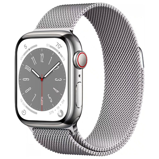 Apple Watch Series 8 (A2772) GPS + LTE - (41mm) - Silver SS/Milanese Loop Smart Watches Apple - Simple Cell Bulk Wholesale Pricing - USA Seller