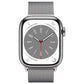Apple Watch Series 8 (A2772) GPS + LTE - (41mm) - Silver SS/Milanese Loop Smart Watches Apple - Simple Cell Bulk Wholesale Pricing - USA Seller