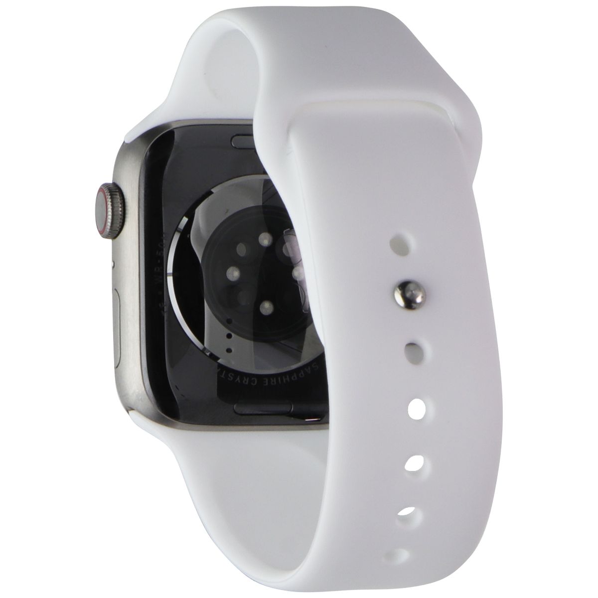 Apple Watch Series 7 (A2477) (GPS+LTE) 45mm - Titanium/White Sport Band Smart Watches Apple - Simple Cell Bulk Wholesale Pricing - USA Seller