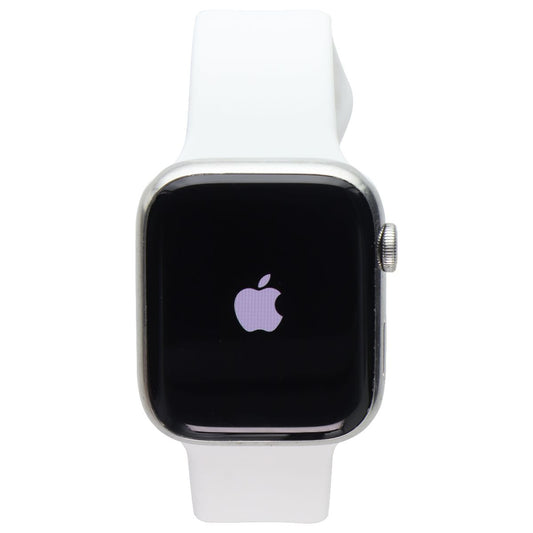 Apple Watch Series 8 (45mm/A2774) GPS+LTE - Silver SS/White Sp Band - FULL SET Smart Watches Apple - Simple Cell Bulk Wholesale Pricing - USA Seller
