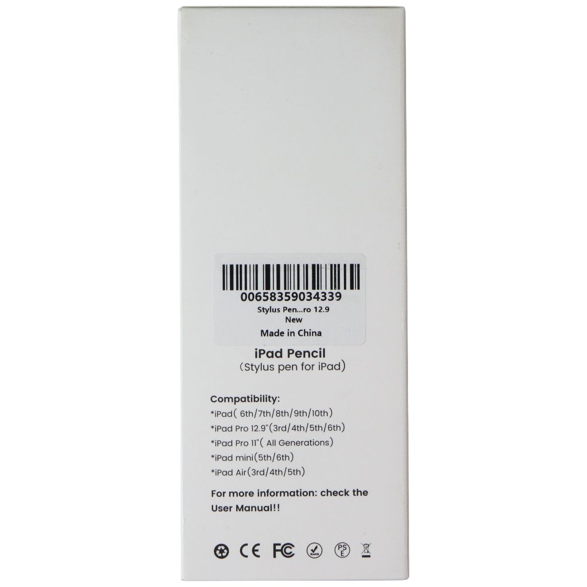 Magnetic Fast Charging Active Stylus for Apple iPad - White iPad/Tablet Accessories - Styluses Unbranded - Simple Cell Bulk Wholesale Pricing - USA Seller