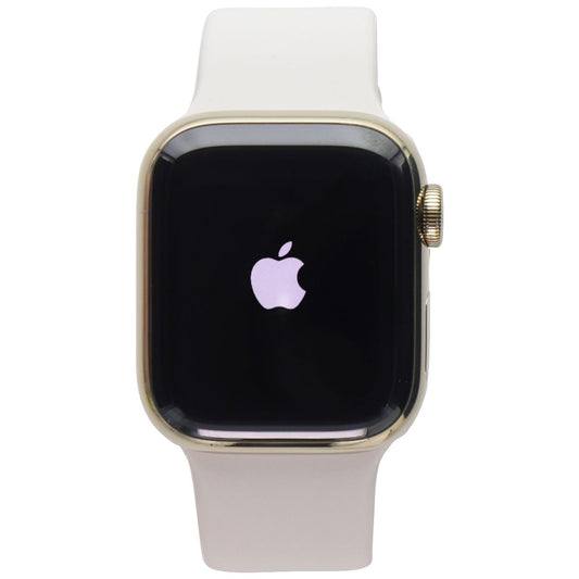 Apple Watch Series 9 (GPS + LTE) A2982 - 41mm Gold SS/Starlight Sport Band (S/M) Smart Watches Apple - Simple Cell Bulk Wholesale Pricing - USA Seller