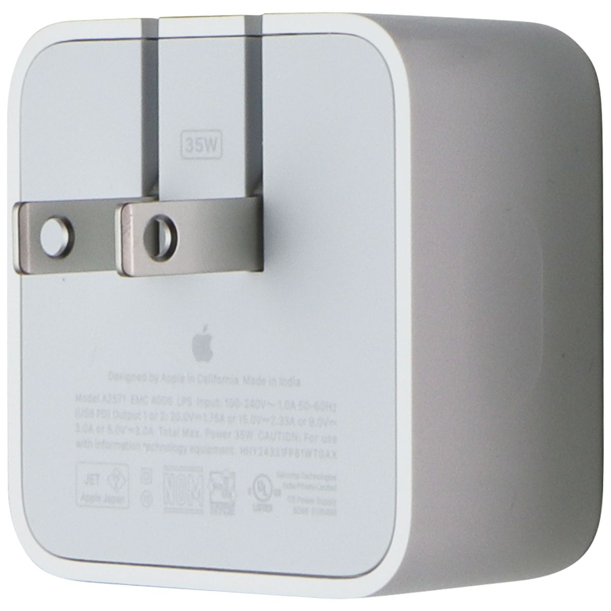 Apple Dual USB-C Port (35W) Compact Power Adapter - White (MNWM3AM/A) Cell Phone - Cables & Adapters Apple - Simple Cell Bulk Wholesale Pricing - USA Seller