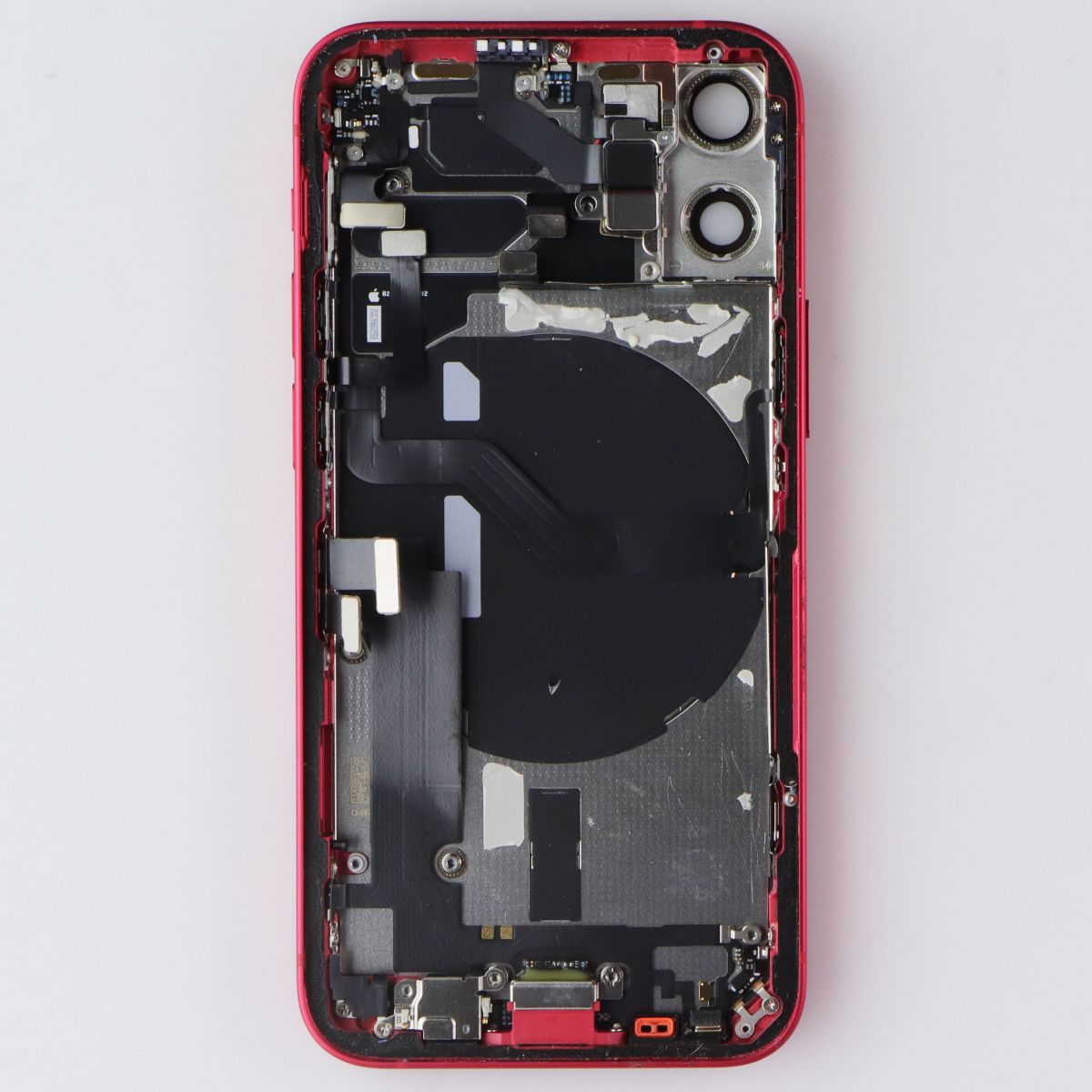 Repair Part - Back Glass with Frame for Apple iPhone 12 Mini - Red with Logo Cell Phone - Replacement Parts & Tools Apple - Simple Cell Bulk Wholesale Pricing - USA Seller
