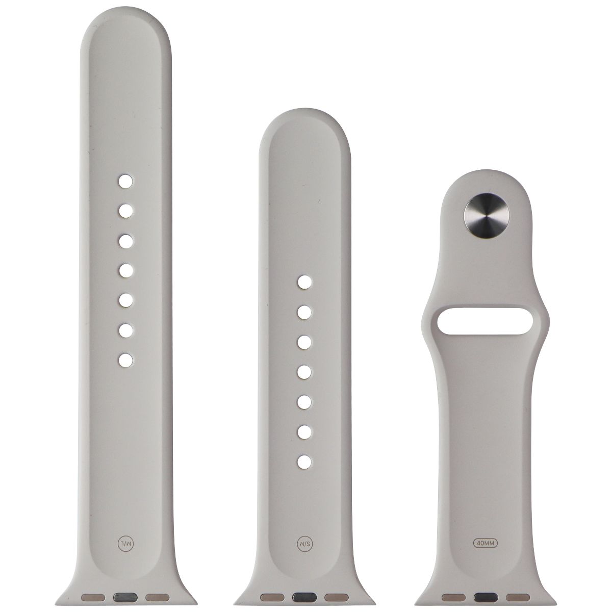 Apple (40mm) Sport Band for Apple Watch 38/40/41mm - Stone/Silver - Full Set Smart Watch Accessories - Watch Bands Apple    - Simple Cell Bulk Wholesale Pricing - USA Seller