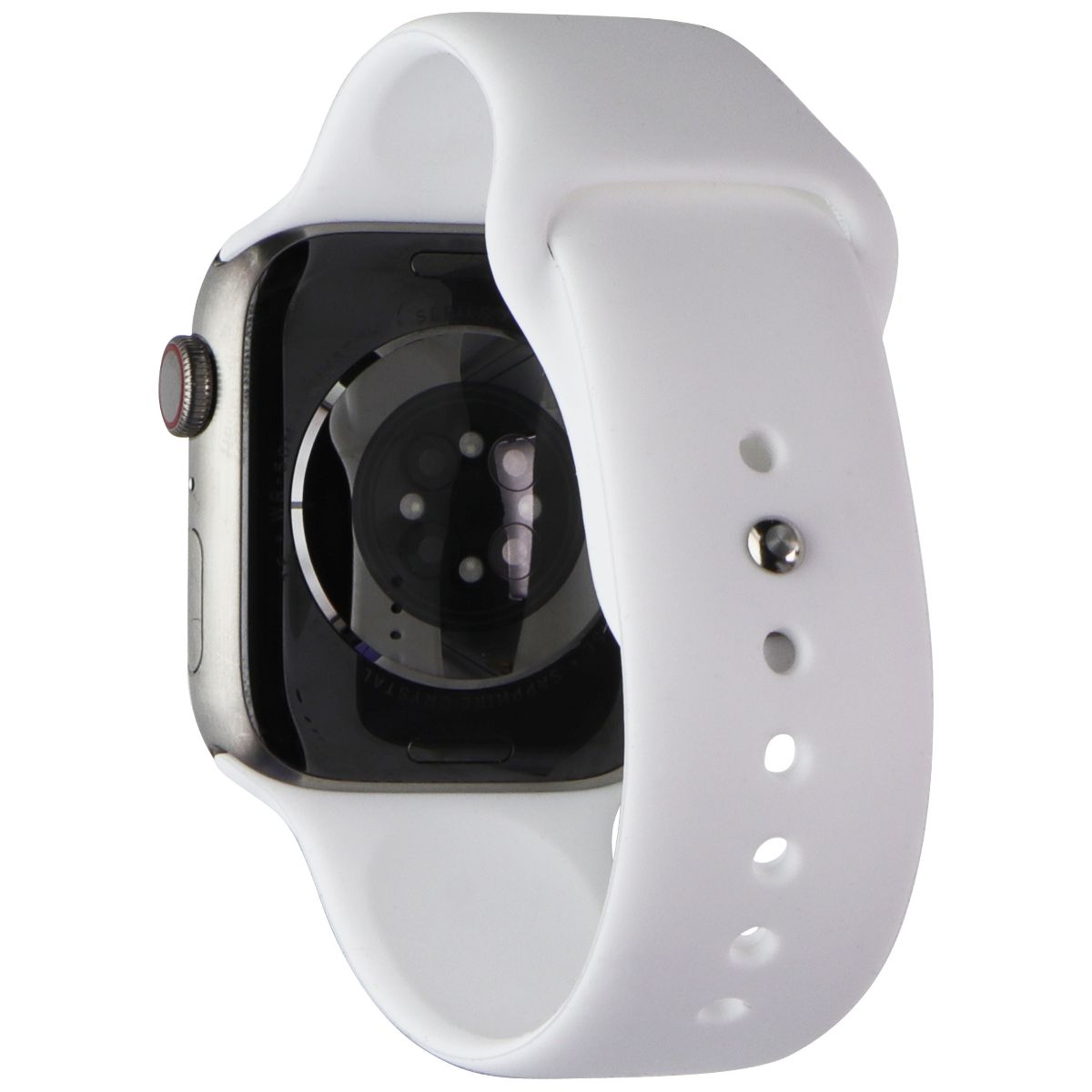 Apple Watch Series 7 (A2478) (GPS+LTE) 45mm  Silver Titanium/White Sport Band Smart Watches Apple    - Simple Cell Bulk Wholesale Pricing - USA Seller