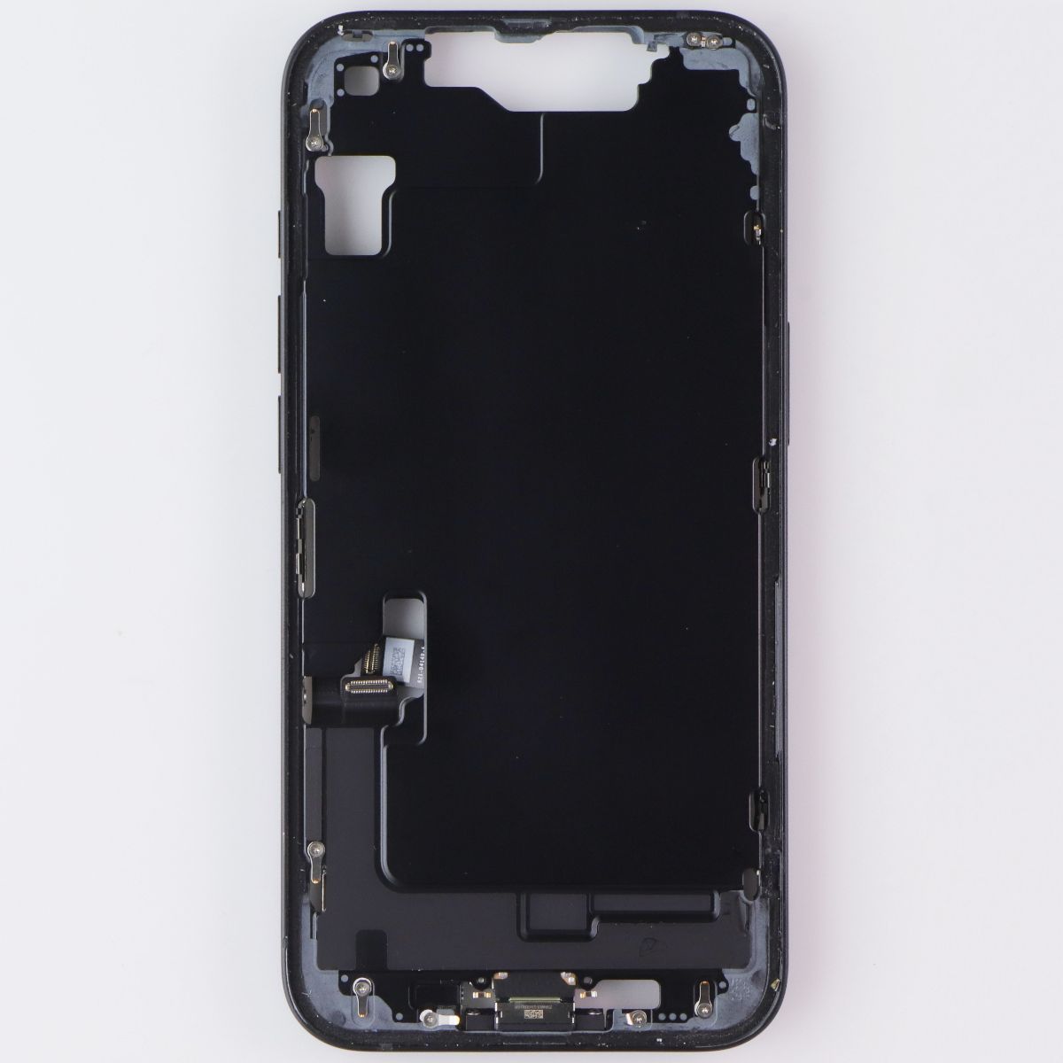 Repair Part - Mid Frame w/Small Parts for iPhone 16e (Black) *NO VOLUME FLEX Cell Phone - Replacement Parts & Tools Apple - Simple Cell Bulk Wholesale Pricing - USA Seller
