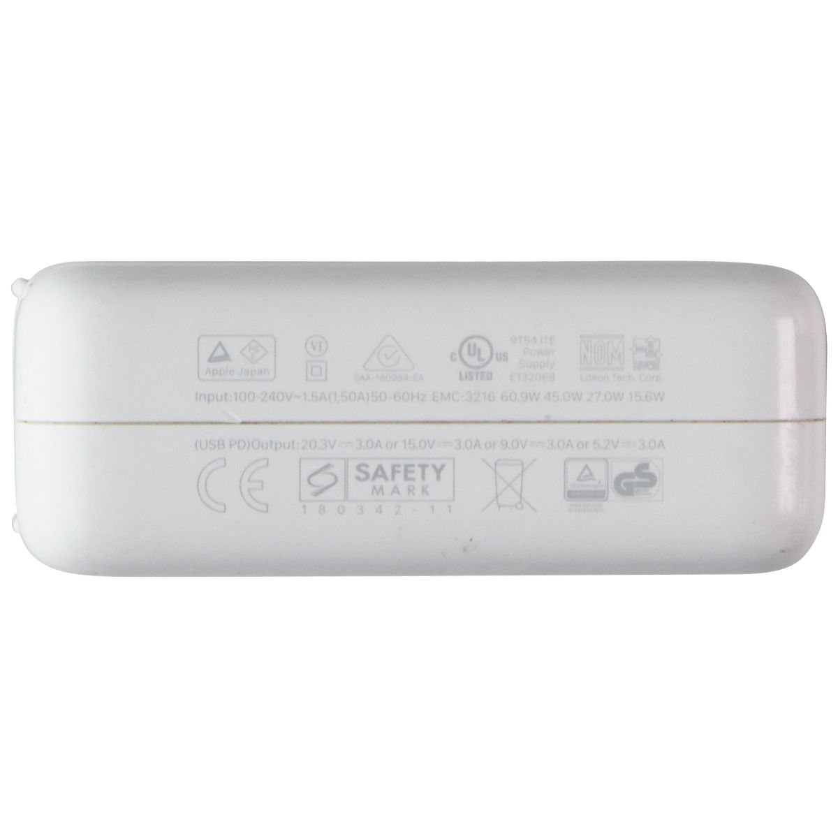 Apple (61W) USB-C Power Adapter with Power Cord - White (A1947) Computer Accessories - Laptop Power Adapters/Chargers Apple - Simple Cell Bulk Wholesale Pricing - USA Seller