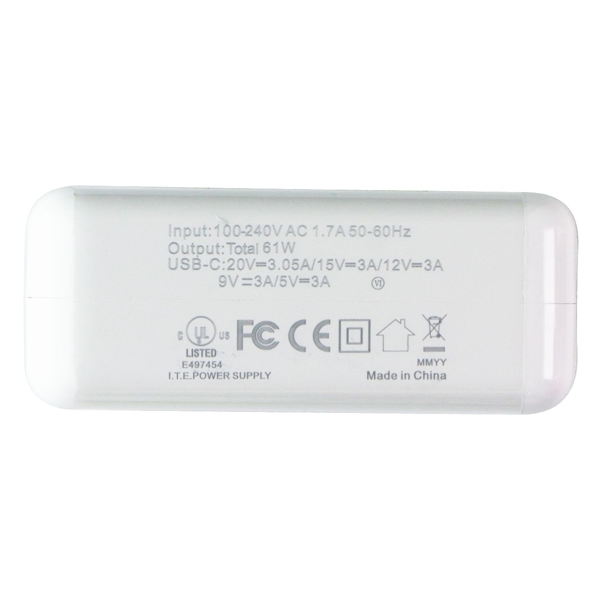 Generic 61W USB-C Power Adapter Wall Charger - White Cell Phone - Chargers & Cradles Apple - Simple Cell Bulk Wholesale Pricing - USA Seller