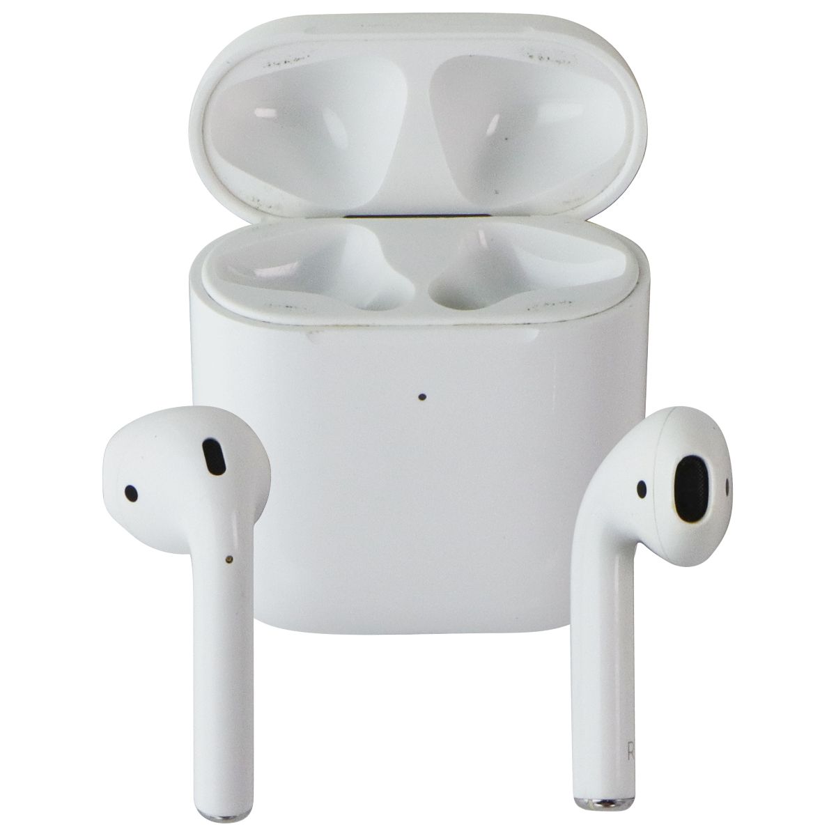 Apple AirPods (1st Gen) Headphones with (2nd Gen) Wireless Charging Case - White Portable Audio - Headphones Apple - Simple Cell Bulk Wholesale Pricing - USA Seller