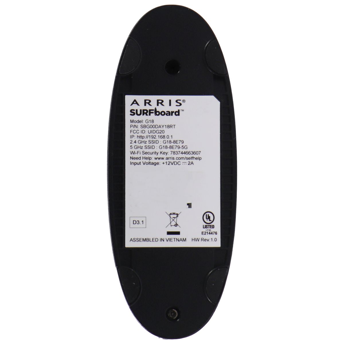 Arris (G18) Surfboard Cable Modem / WiFi 6 Router Combo - Black Networking - Modem & Wi-Fi Router Combos Arris - Simple Cell Bulk Wholesale Pricing - USA Seller