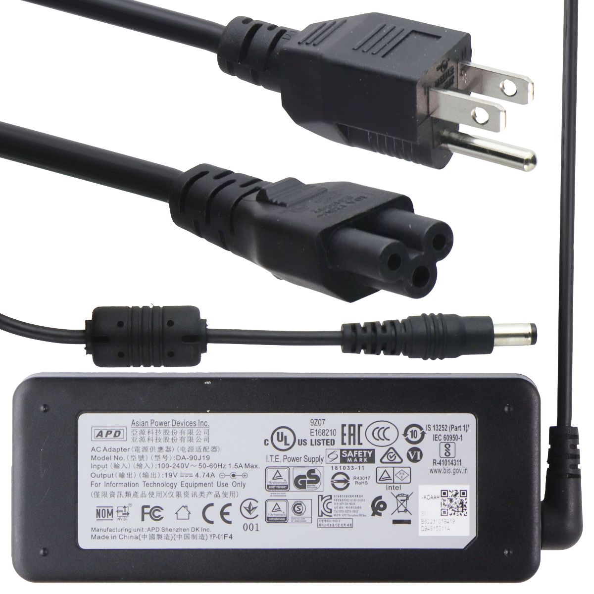 Asian Power Devices 19V/4.74A Power Supply (DA-90J19) - Black Computer Parts - Power Supplies Asian Power Devices - Simple Cell Bulk Wholesale Pricing - USA Seller