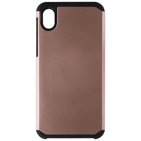 Asmyna Premium Dual Layer Protective Case for Motorola Moto E6 - Rose Gold/Black