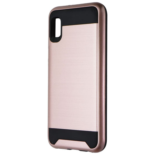 Asmyna Premium Dual Layer Case for Samsung Galaxy A10e - Rose Gold/Black