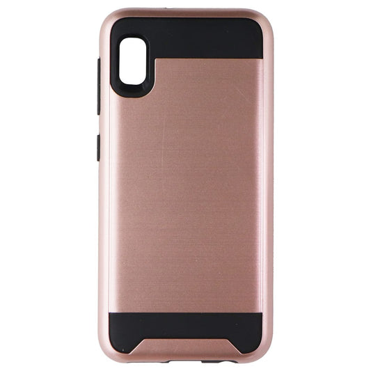 Asmyna Premium Dual Layer Case for Samsung Galaxy A10e - Rose Gold/Black