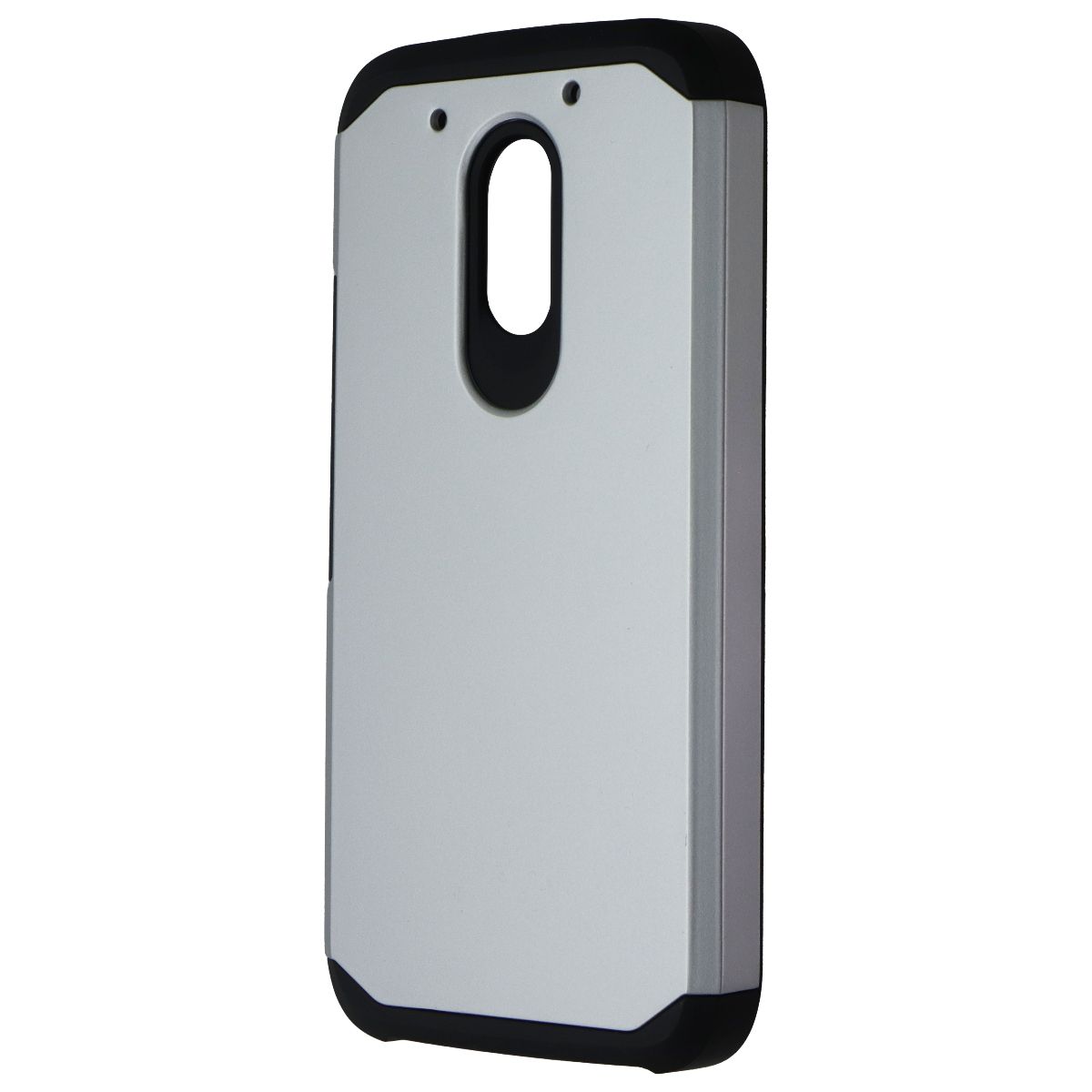 Asmyna Dual Layer Case for Motorola Moto G4 Play (XT1607) - Silver/Black