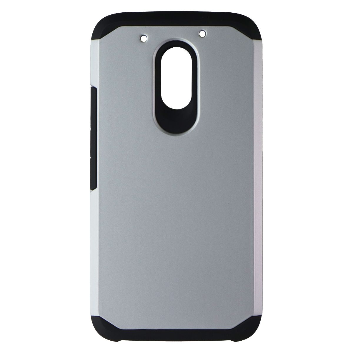 Asmyna Dual Layer Case for Motorola Moto G4 Play (XT1607) - Silver/Black