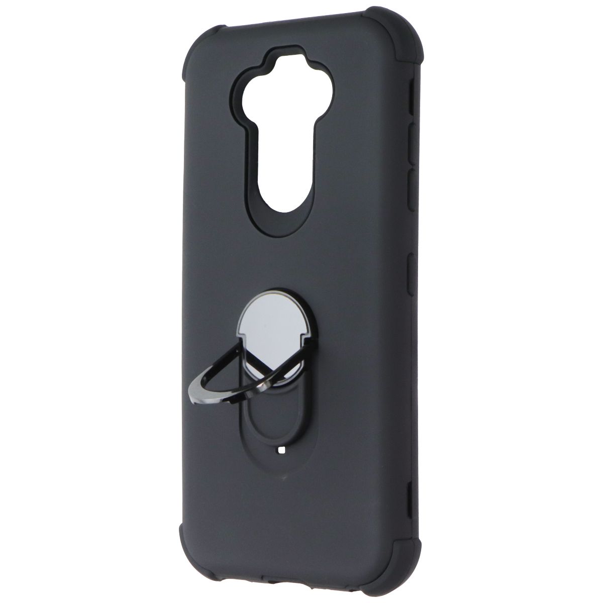 Asmyna Premium Dual Layer Ring Case for LG K31 / Aristo 5 / Fortune 3 - Black Cell Phone - Cases, Covers & Skins Asmyna - Simple Cell Bulk Wholesale Pricing - USA Seller