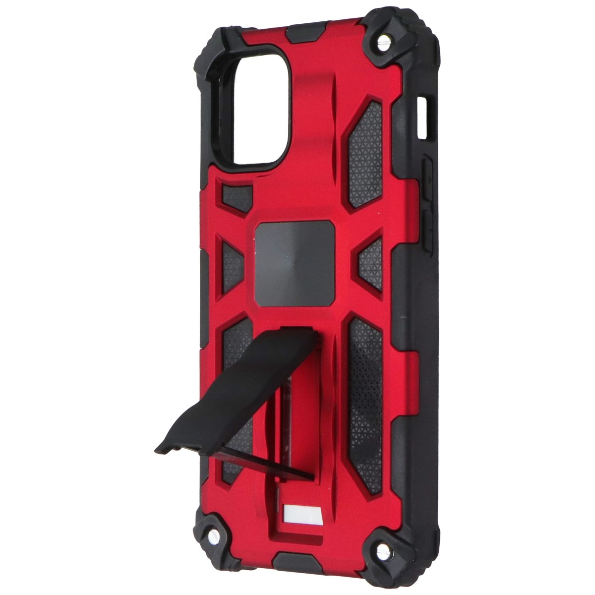 ASMYNA Sturdy Hybrid Series Case with Kickstand for Apple iPhone 12 - Red/Black Cell Phone - Cases, Covers & Skins Asmyna - Simple Cell Bulk Wholesale Pricing - USA Seller