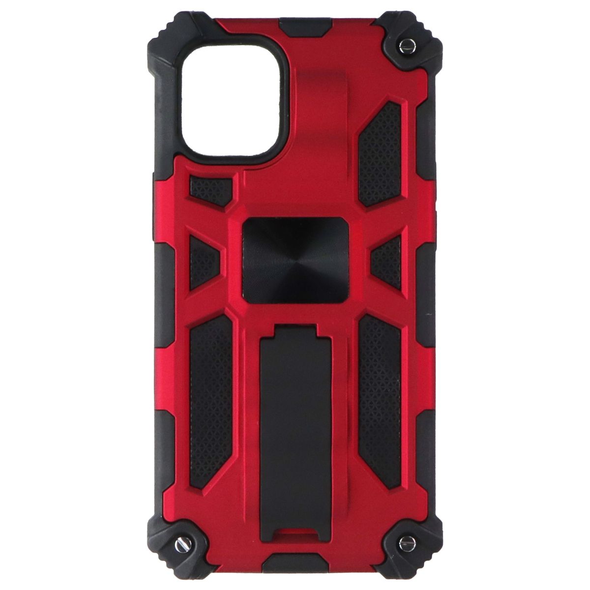 ASMYNA Sturdy Hybrid Series Case with Kickstand for Apple iPhone 12 - Red/Black Cell Phone - Cases, Covers & Skins Asmyna - Simple Cell Bulk Wholesale Pricing - USA Seller