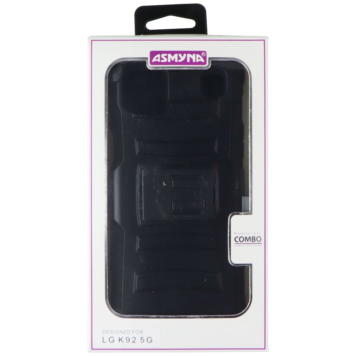 Asmyna Case + Holster Rugged Protector Cover Combo for LG K92 5G - Black Cell Phone - Cases, Covers & Skins Asmyna - Simple Cell Bulk Wholesale Pricing - USA Seller