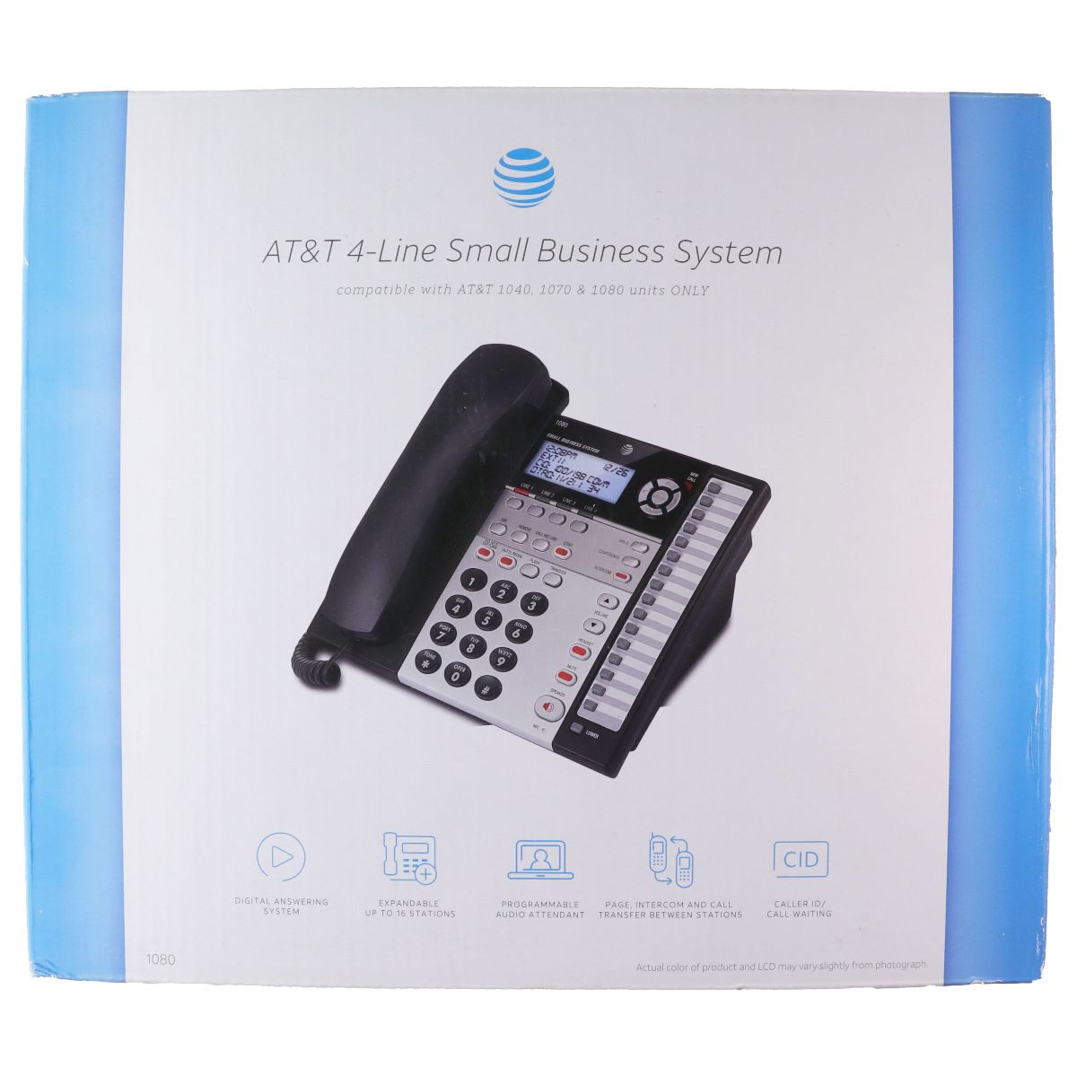 AT&T 1080 4-Line Small Business Expandable Corded Phone System - 1 Handset