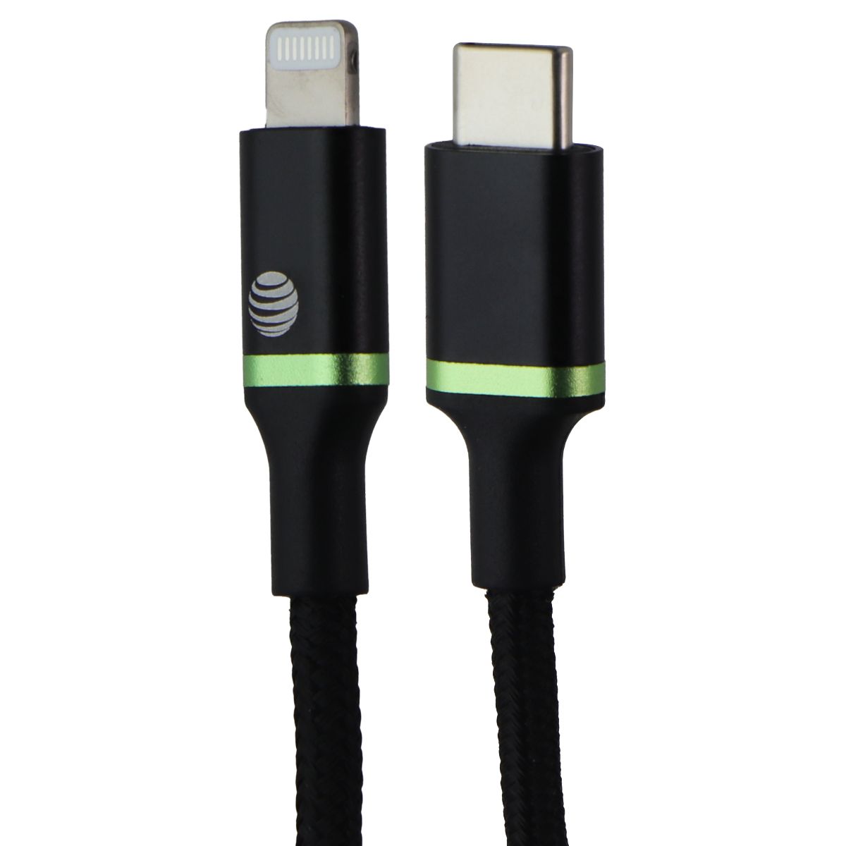 AT&T (4-Ft) USB-C to 8-Pin Lightning MFi Fast Charging Braided Cable - Black Cell Phone - Cables & Adapters AT&T - Simple Cell Bulk Wholesale Pricing - USA Seller