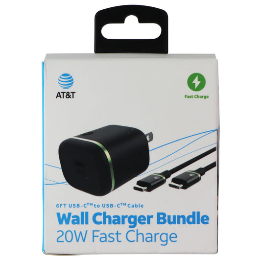 AT&T (20W) Fast Charge Wall Charger Bundle with USB-C (6-Ft) Charging Cable Cell Phone - Chargers & Cradles AT&T - Simple Cell Bulk Wholesale Pricing - USA Seller