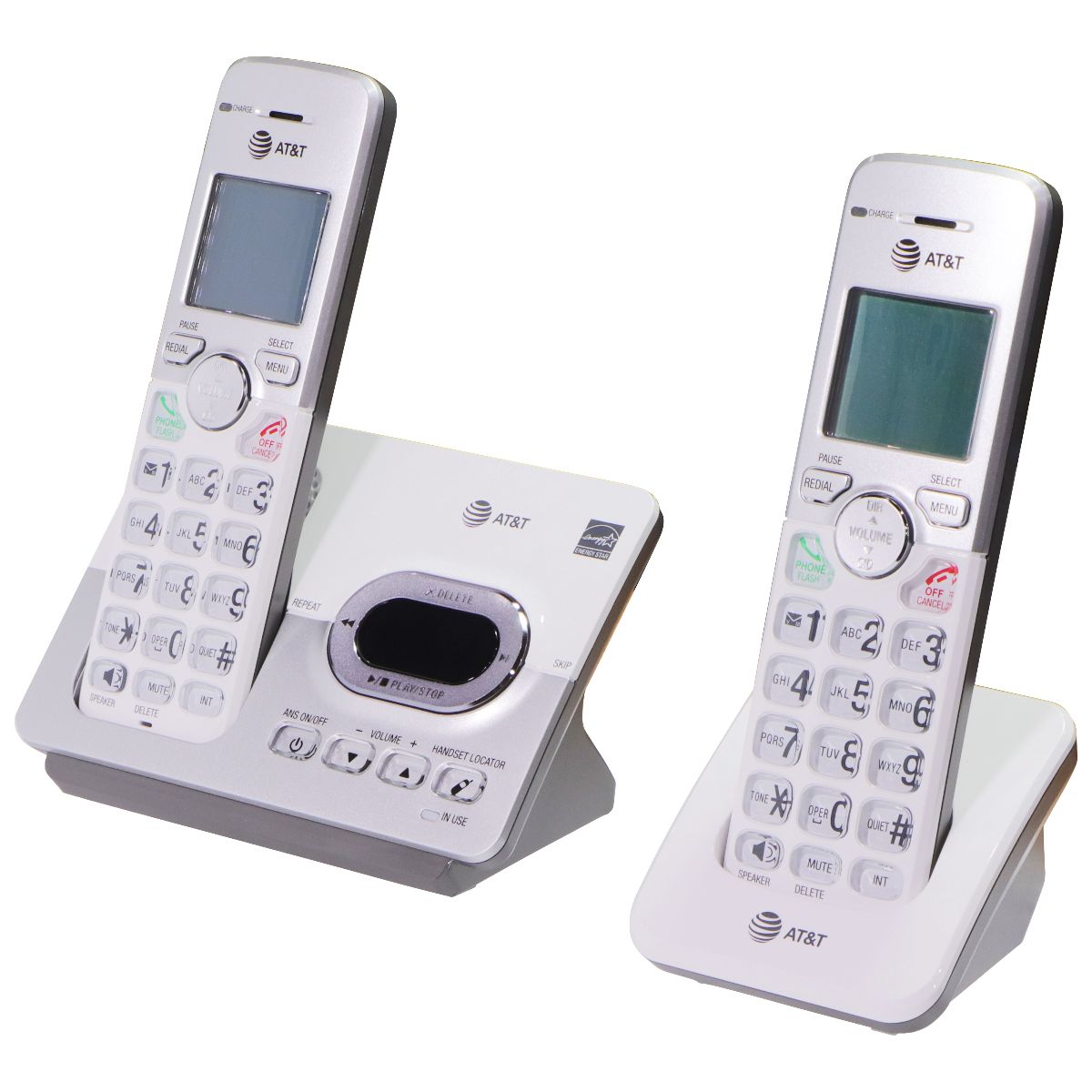 AT&T 2 Handset Cordless Answering System w/ Caller ID - Silver Home Telephones & Accessories - Cordless Telephones & Handsets AT&T - Simple Cell Bulk Wholesale Pricing - USA Seller