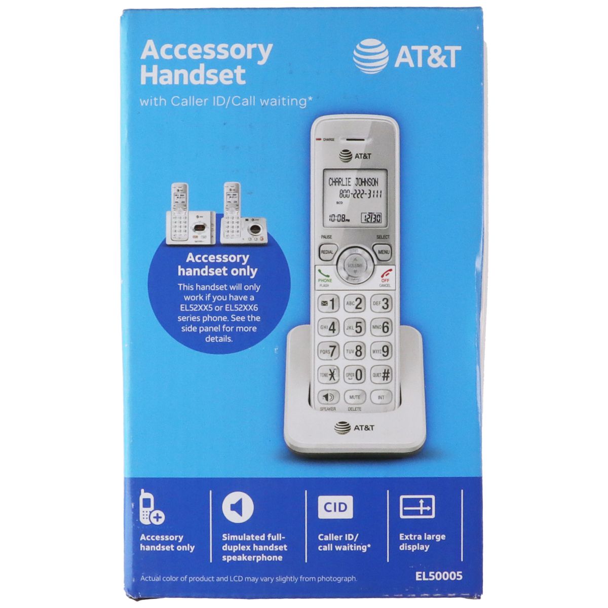 AT&T EL50005 Accessory Handset Cordless Telephone with Caller ID - Gray