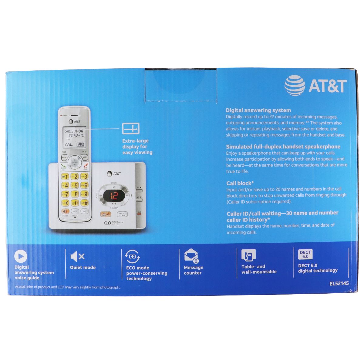 AT&T Dect 6.0 Cordless Answering System with Caller ID/Call Waiting - 1 Handset