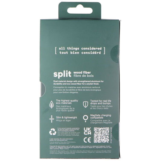 Atom Studios Split Wood Fiber Case for MagSafe for iPhone 16 Pro Max - Taupe